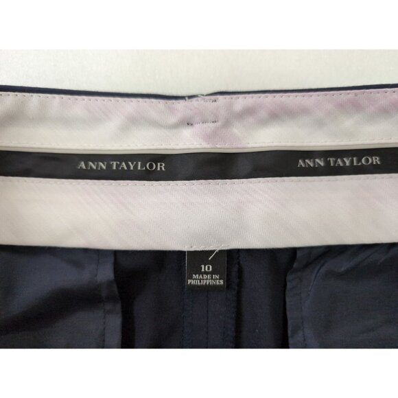 Ann Taylor Pants Womens 10 Blue Straight Leg Career Professional Office - Picture 5 of 10